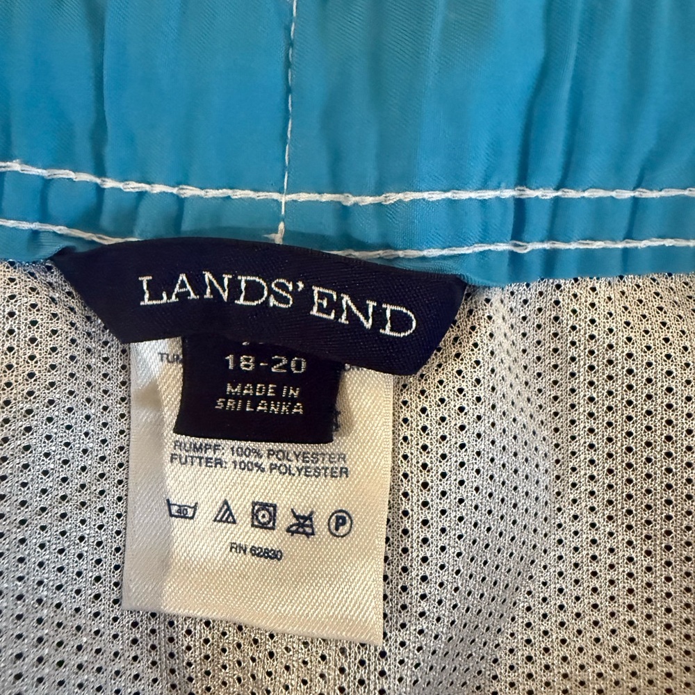 Lands' End Blue Swim Shorts - Picture 3 of 3